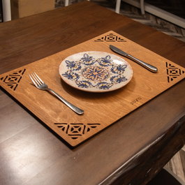 Hermia Corpat - Walnut Juego de 6 Salvamanteles de Madera
